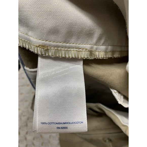 Land End Men Khaki Pants 38x33 Beige Pleated Traditional Fit‎ Straight Cuffs - Picture 7 of 14